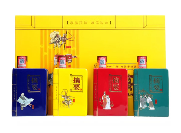楚雄摘要酒回收摘要四大名著礼盒装53度200ml*4瓶贵州金沙回沙酒